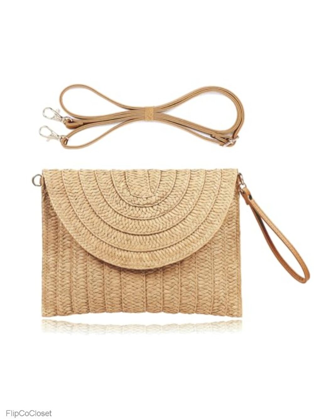 Woven Straw Clutch Crossbody Bag Summer Beach Envelope